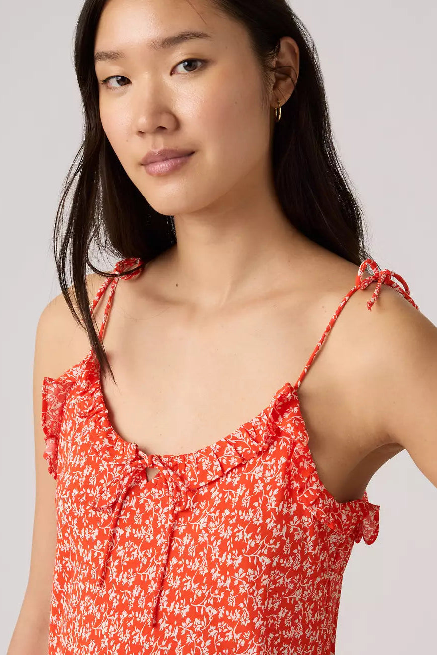 Levi's Sarita Midi Slip Dress - pamela floral vine signal red