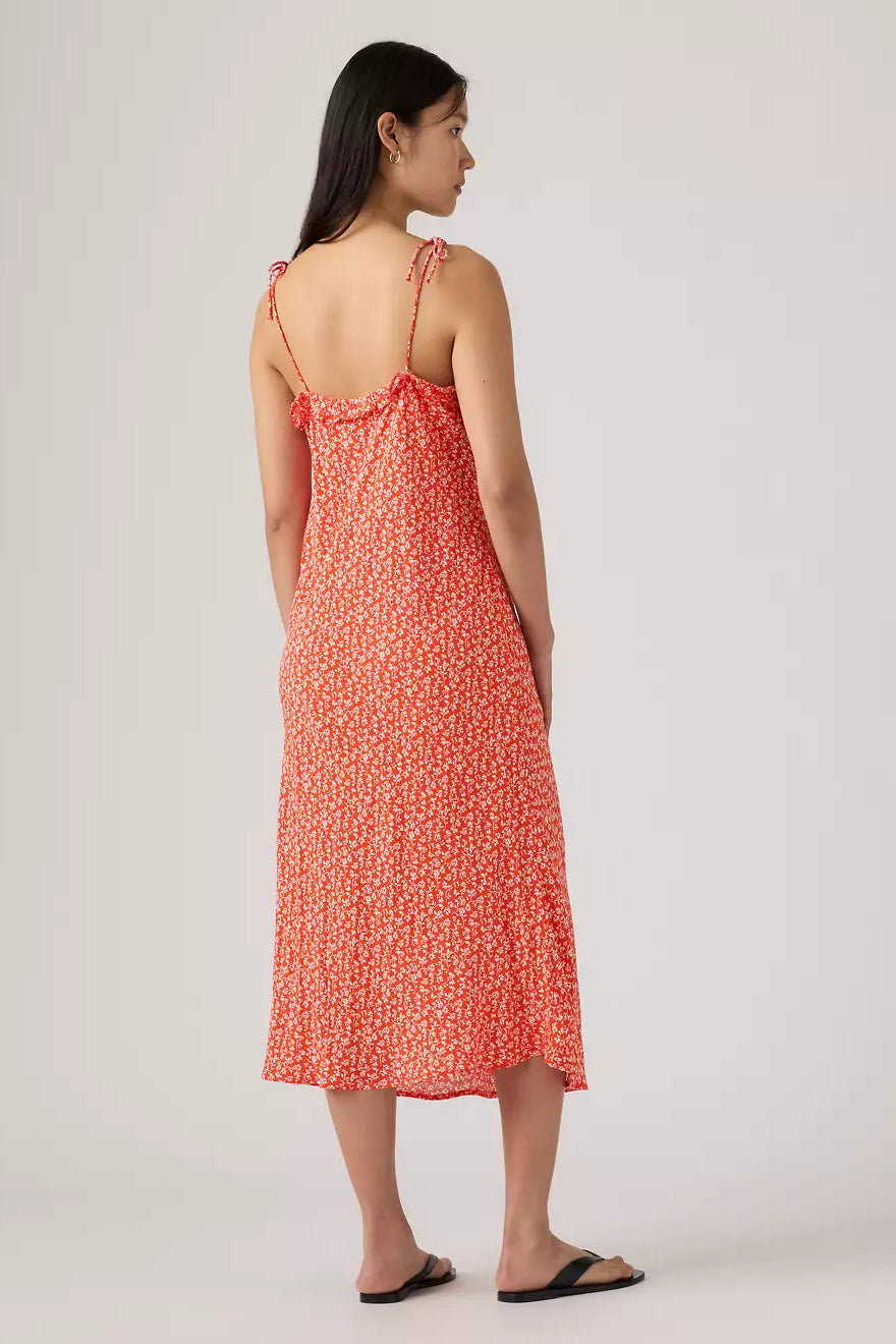 Levi's Sarita Midi Slip Dress - pamela floral vine signal red