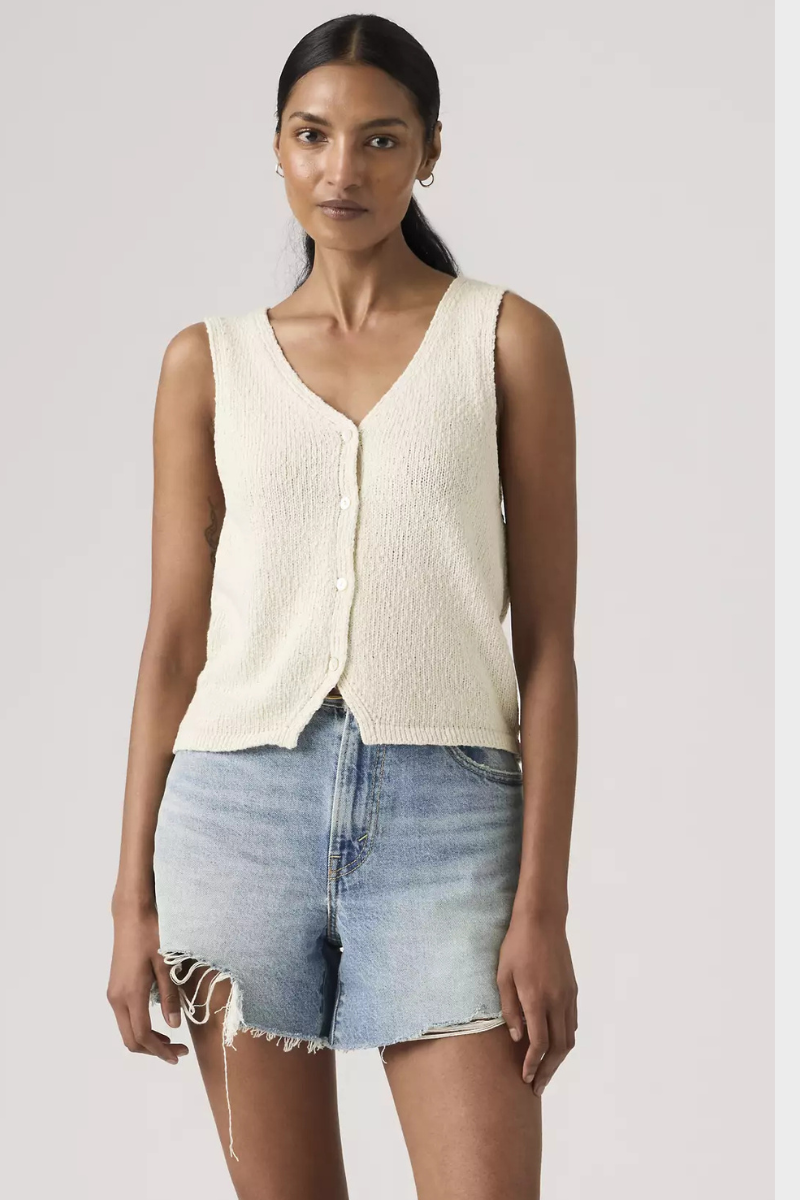 Levi's Helen Mini Boucle Vest - Tofu Cotton