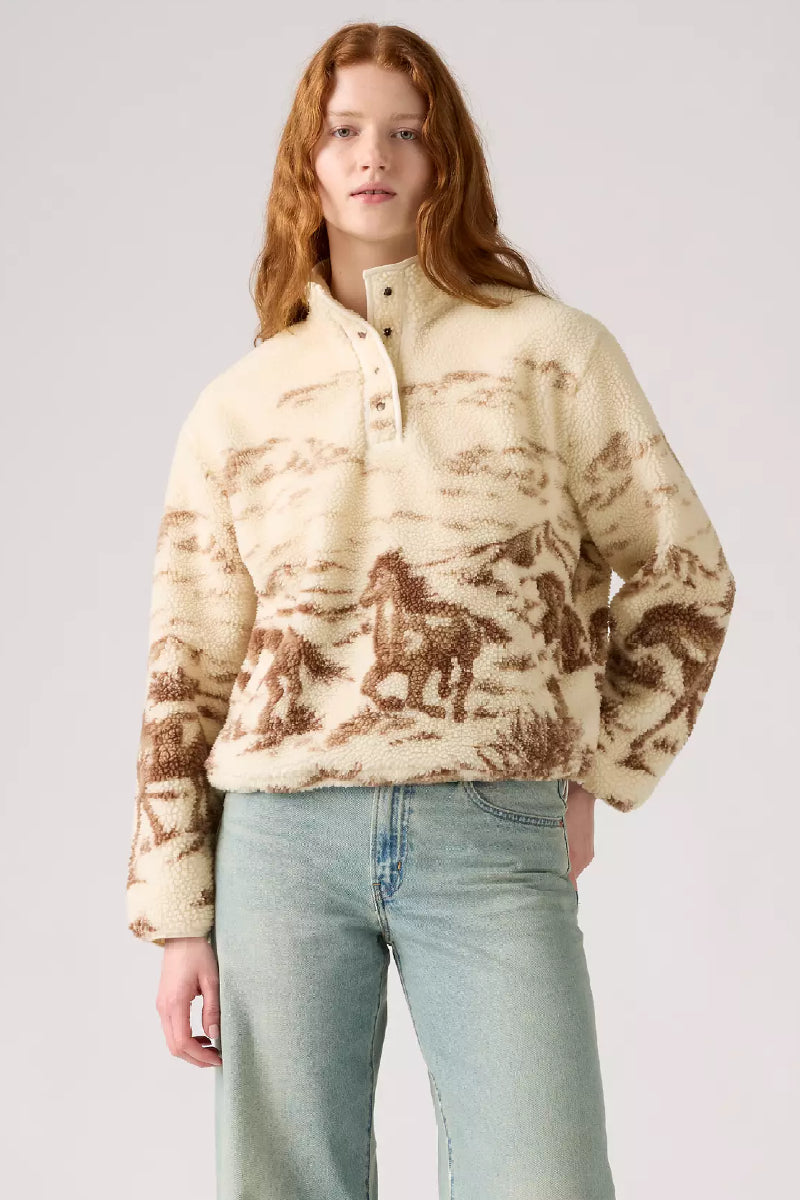 Levi's Kasey Sherpa Pullover Outerwear - Wild Horses Landscape