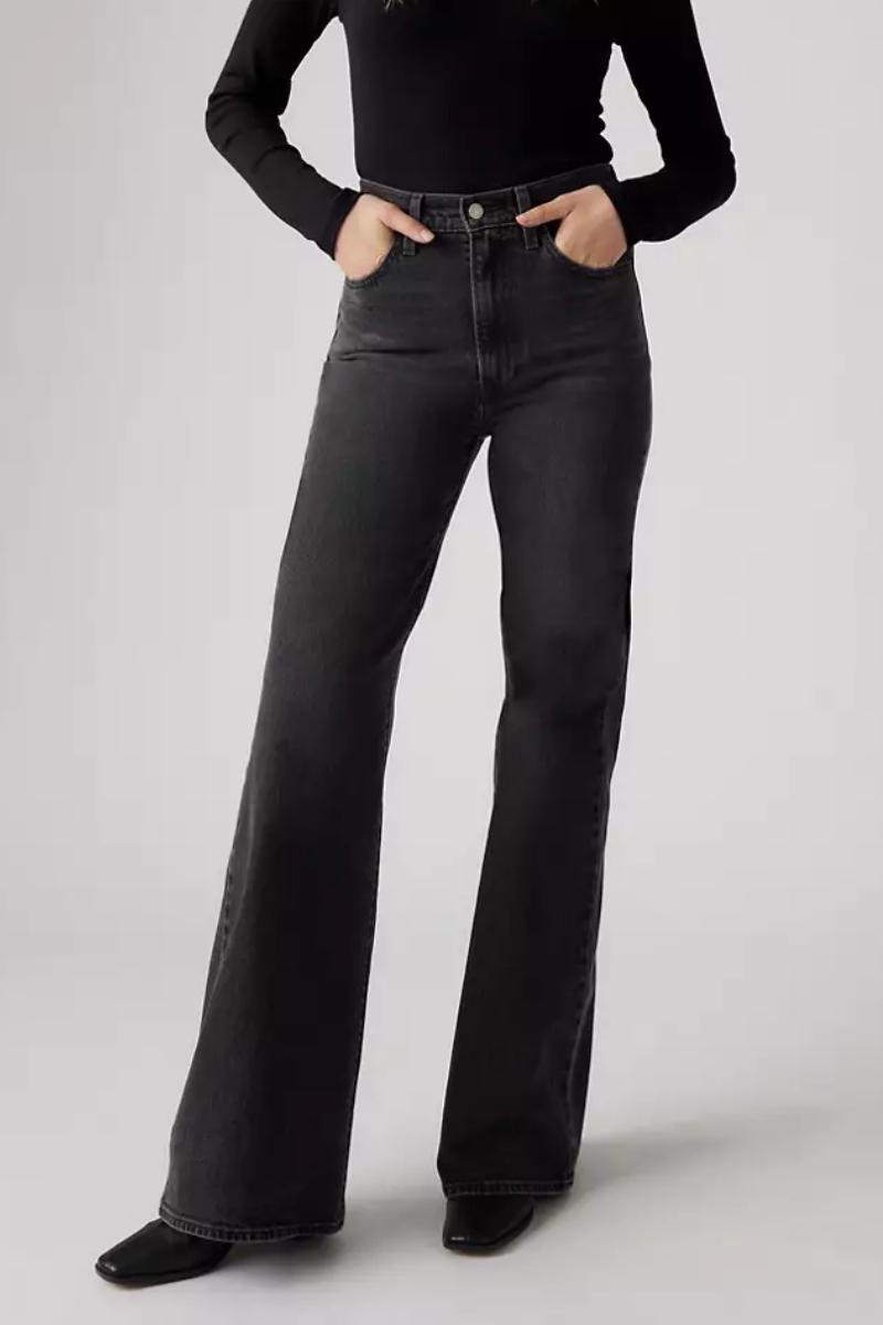 naisten korkeavyötäröiset harmaat farkut