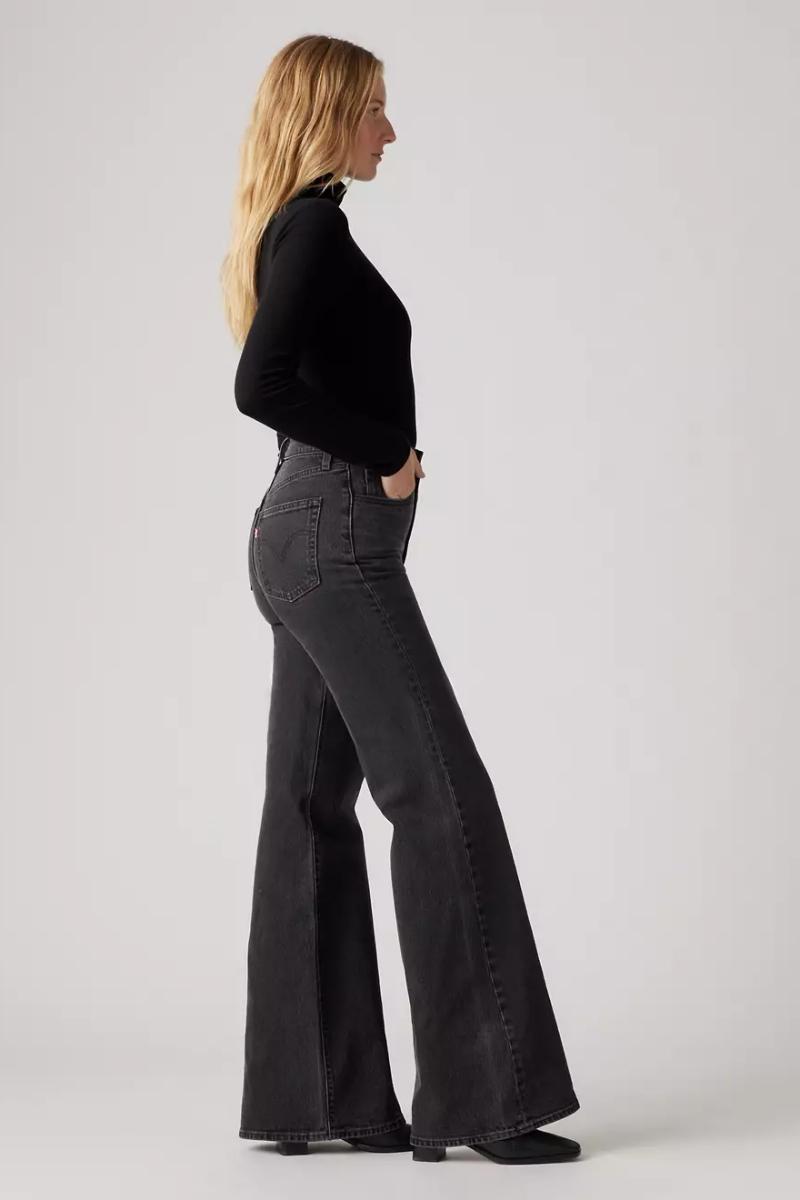 naisten korkeavyötäröiset harmaat farkut