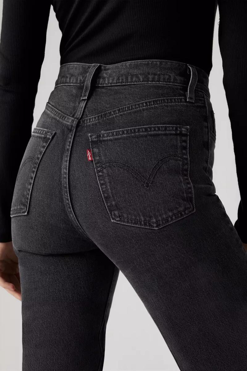 naisten korkeavyötäröiset harmaat farkut