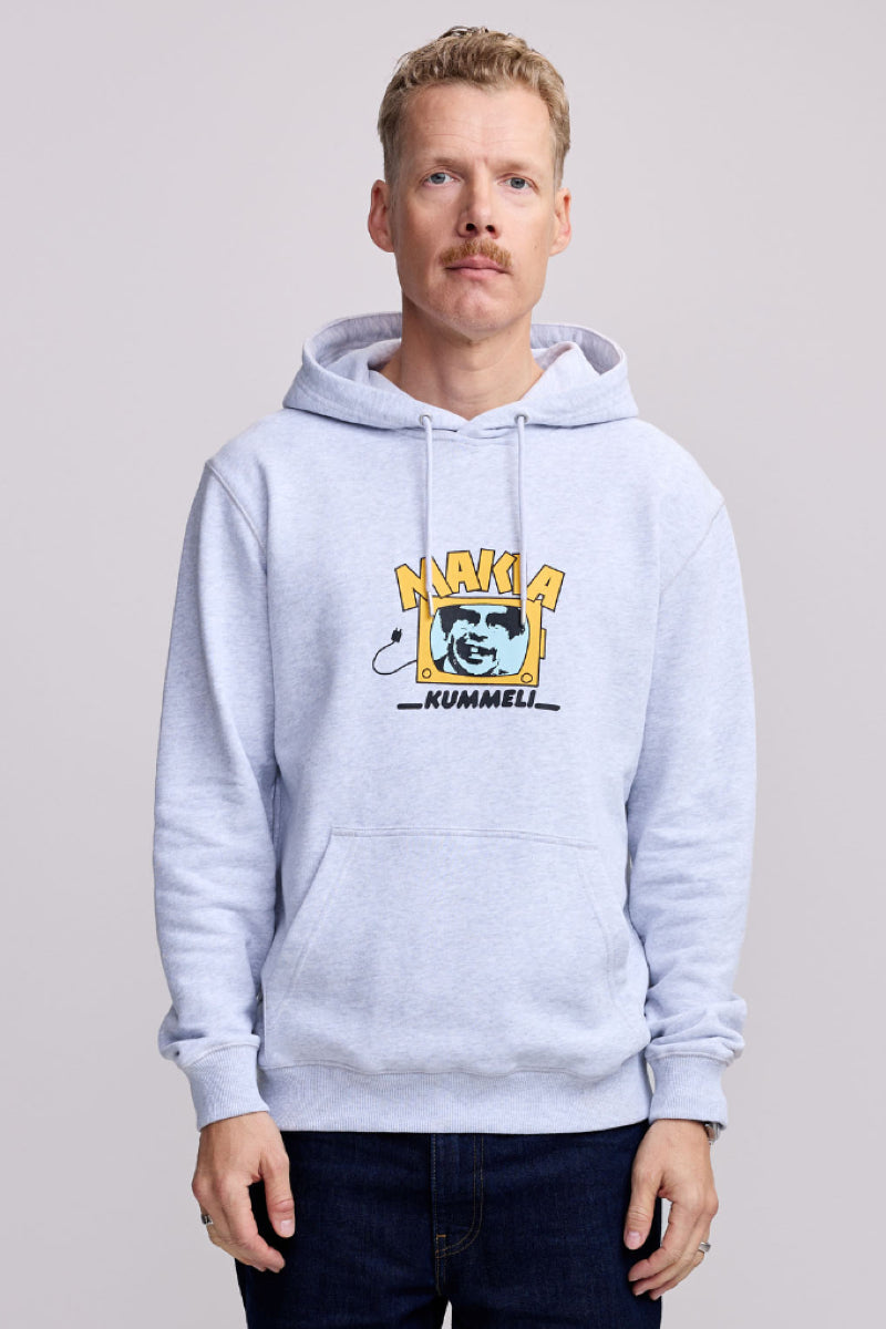 Makia x Kummeli Kyllä lähtee Hooded sweatshirt - light grey