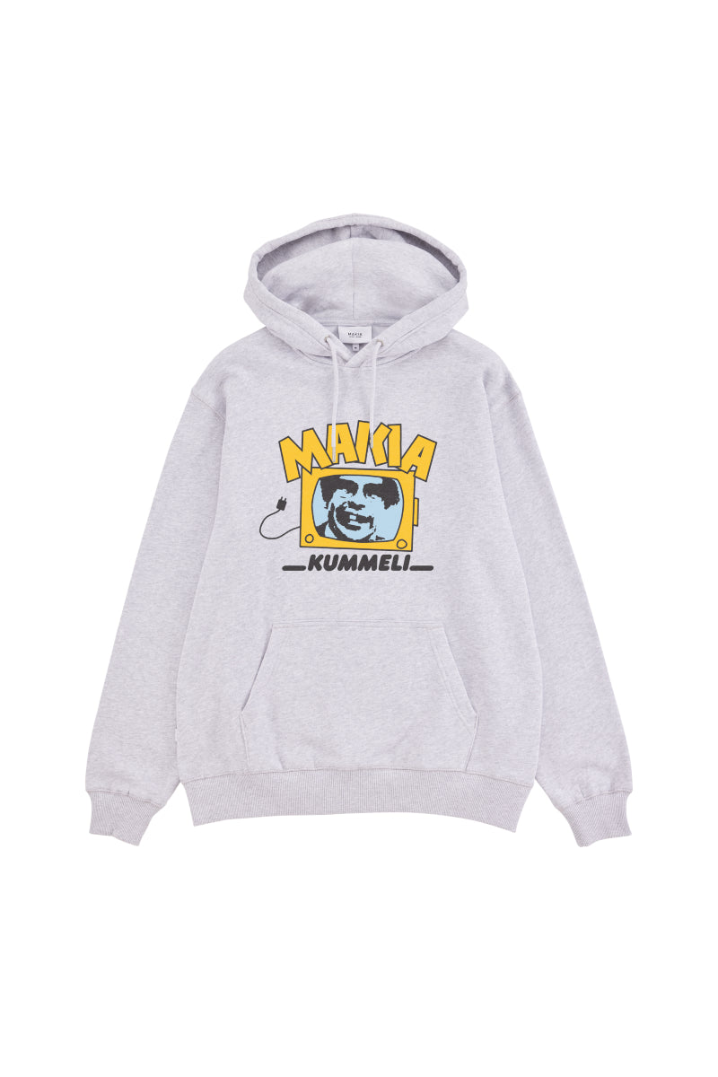 Makia x Kummeli Kyllä lähtee Hooded sweatshirt - light grey