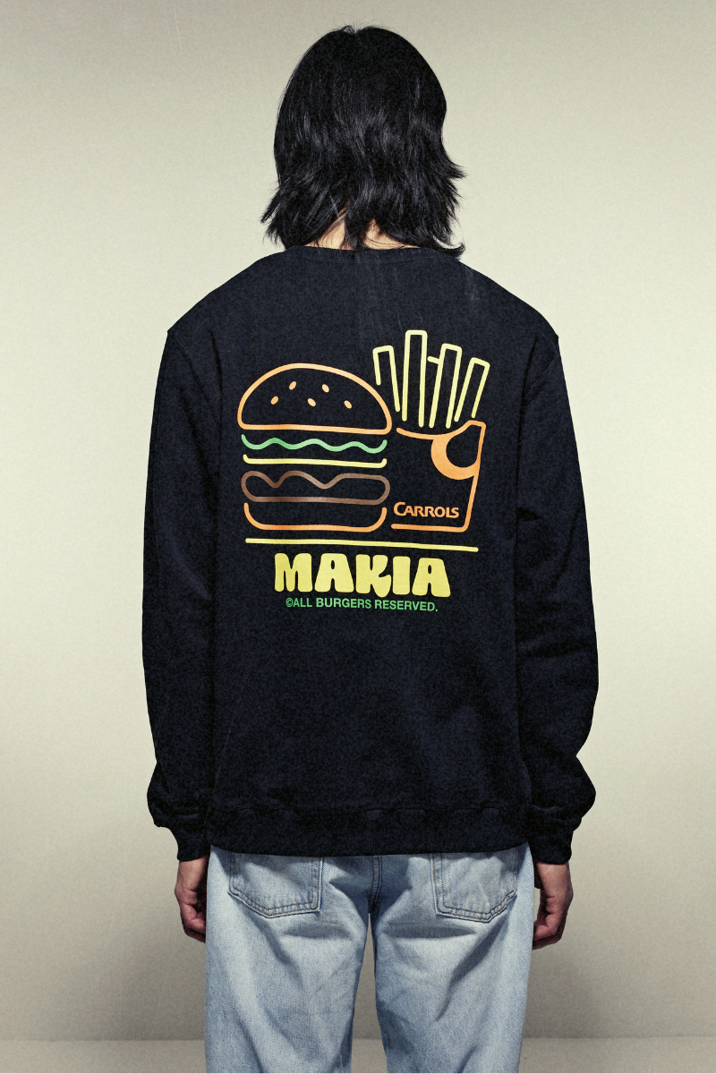 Makia x Carrols Burger sweatshirt - black