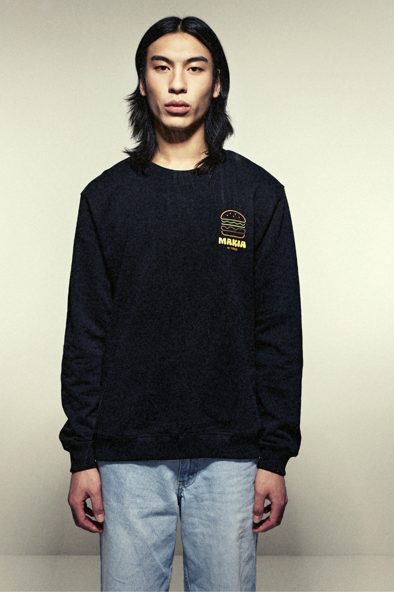 Makia x Carrols Burger sweatshirt - black