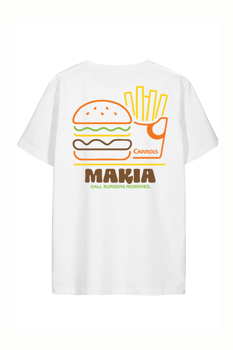 Makia x Carrols Burger T-shirt - white