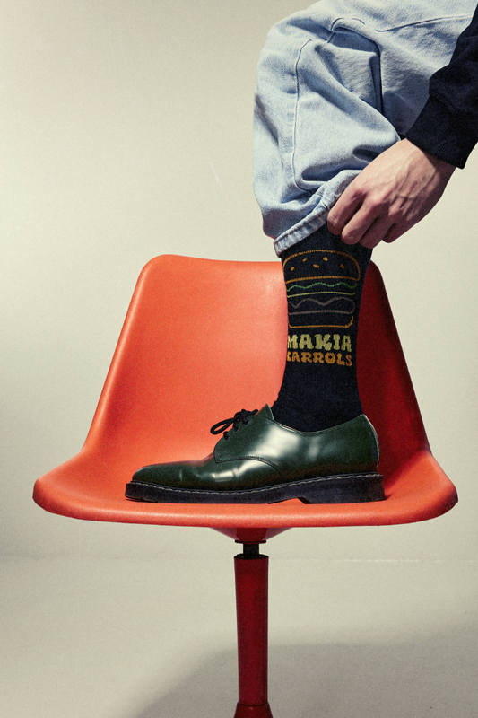 Makia x Carrols Burger socks - black