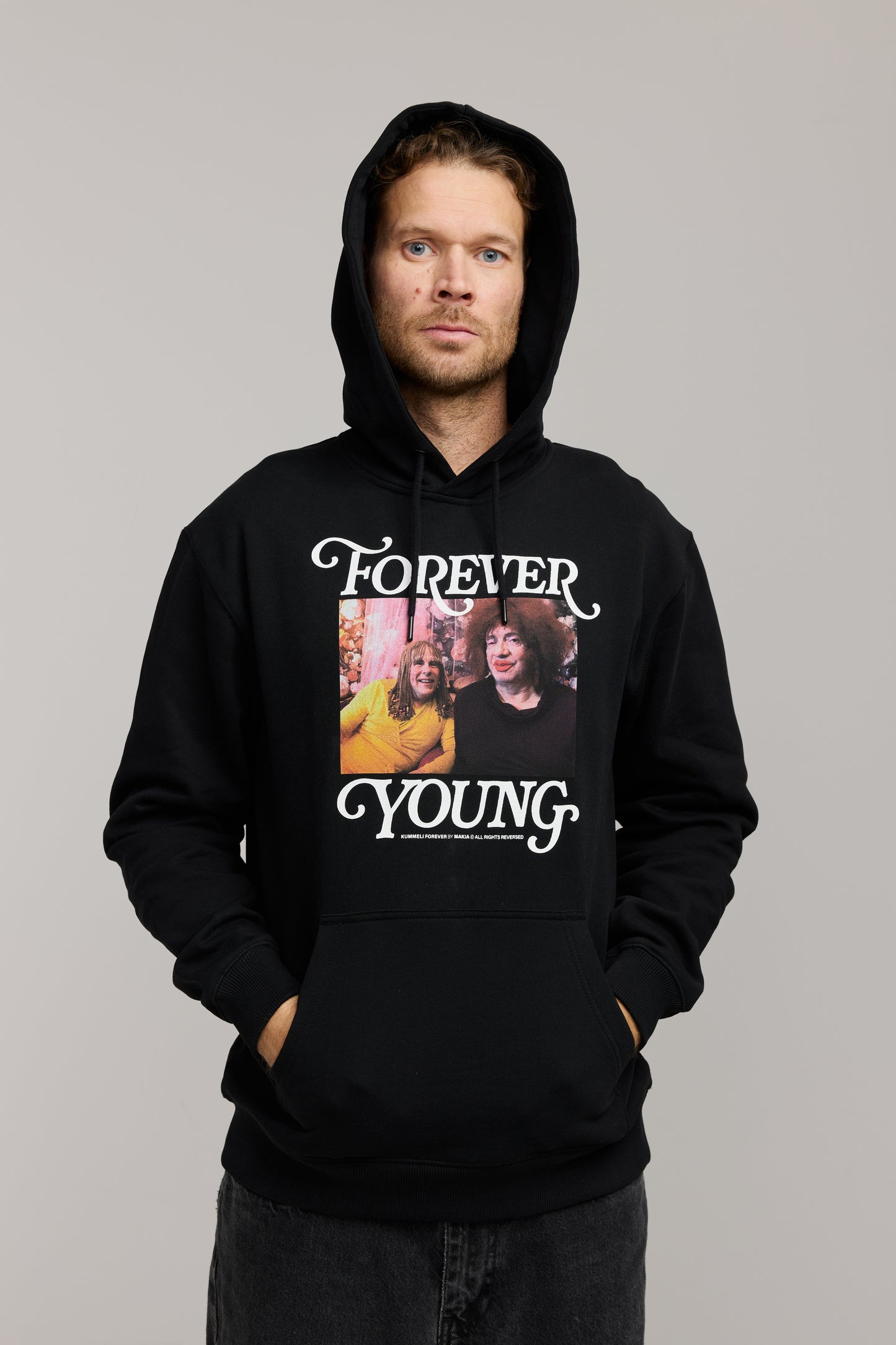 Makia x Kummeli Forever Young Hooded sweatshirt - black