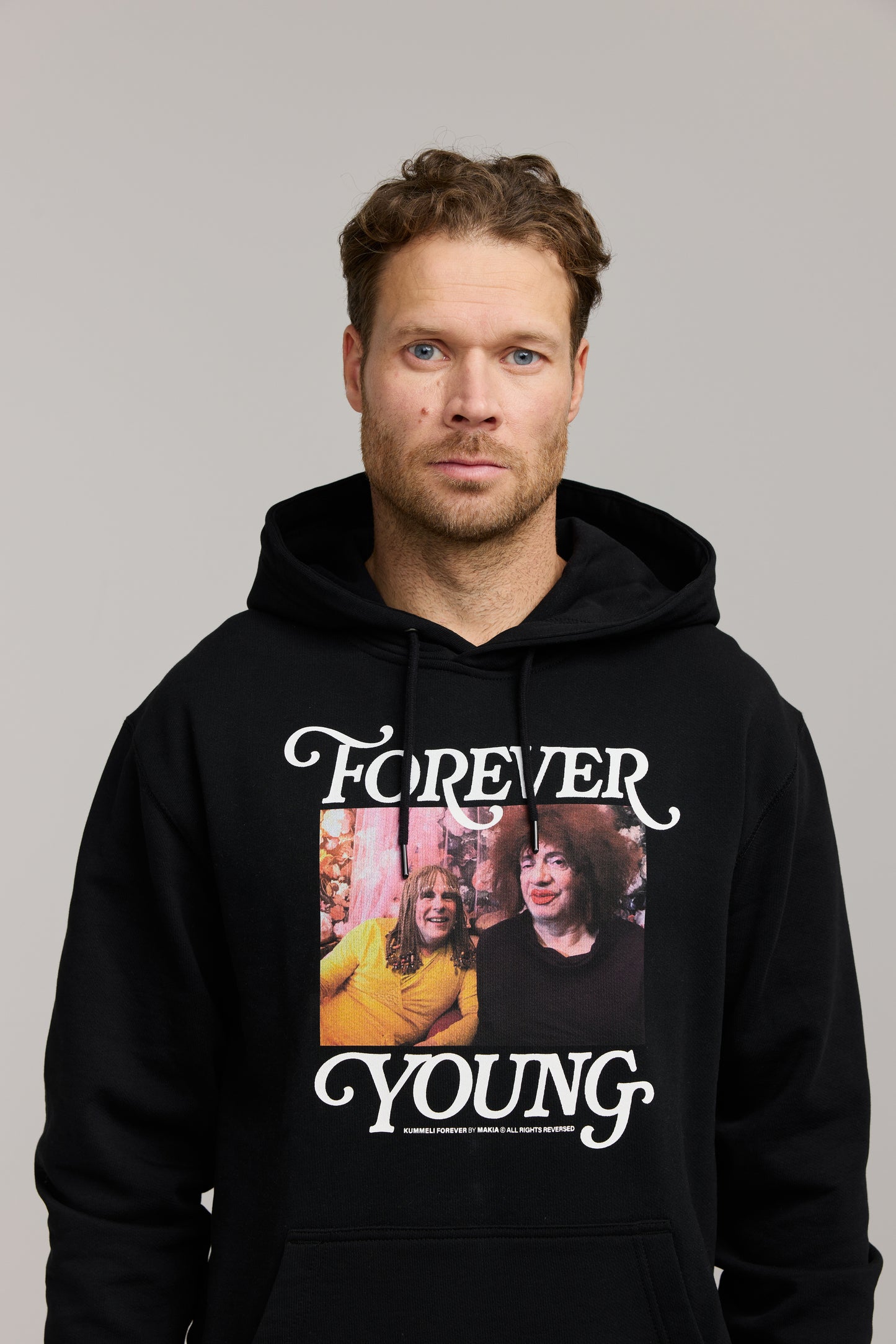 Makia x Kummeli Forever Young Hooded sweatshirt - black