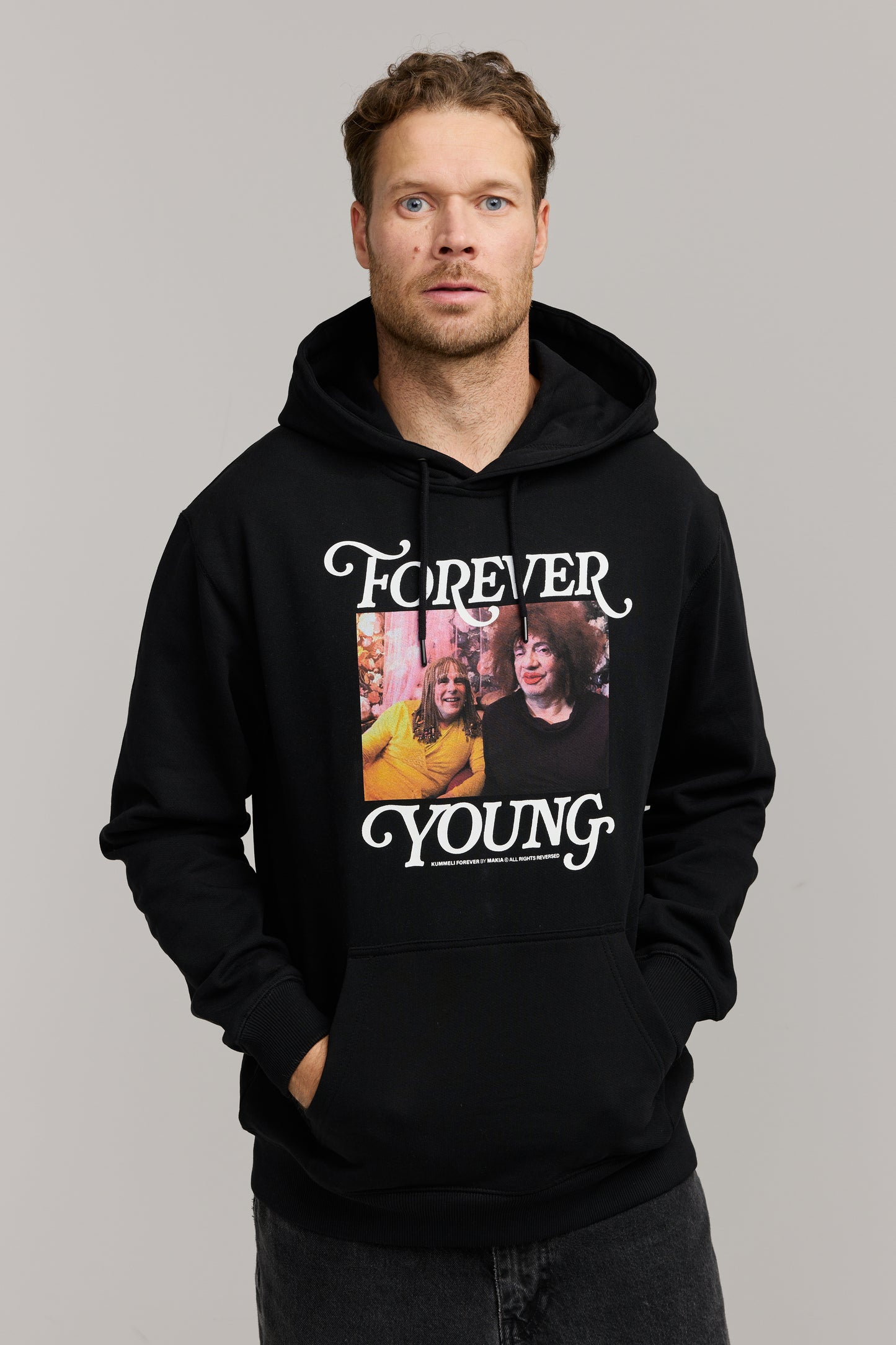 Makia x Kummeli Forever Young Hooded sweatshirt - black