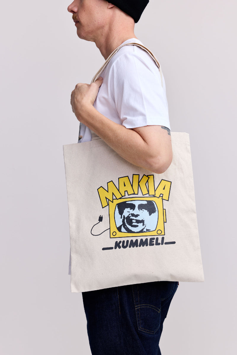 Makia x Kummeli Kyllä lähtee tote bag