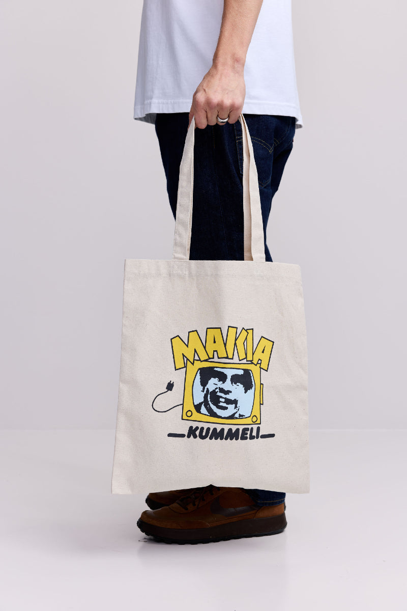 Makia x Kummeli Kyllä lähtee tote bag