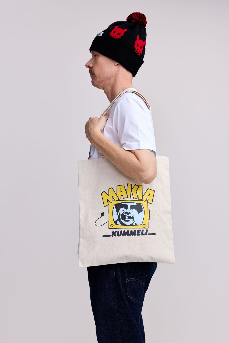 Makia x Kummeli Kyllä lähtee tote bag