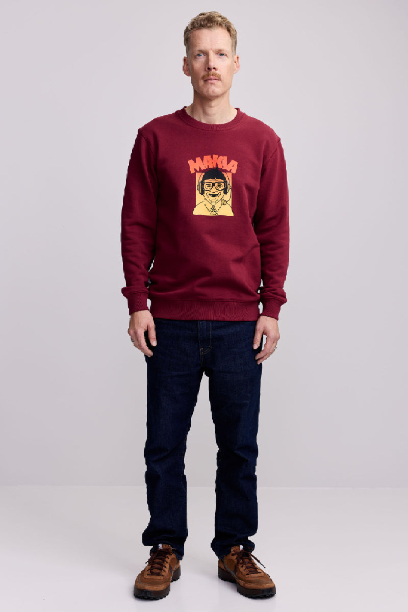 Makia x Kummeli Mauno sweatshirt - lingonberry