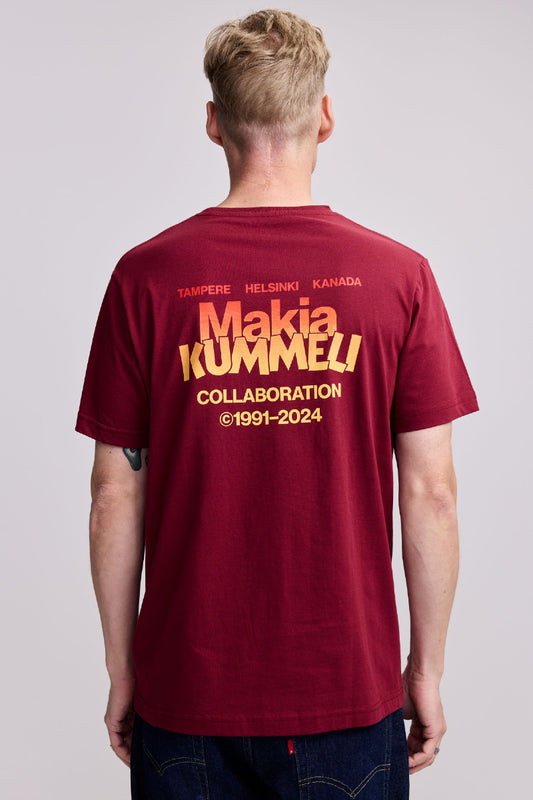 Makia x Kummeli Mauno t-shirt - lingonberry