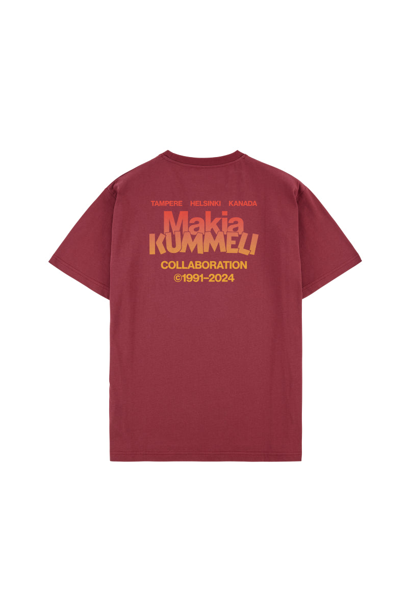 Makia x Kummeli Mauno t-shirt - lingonberry