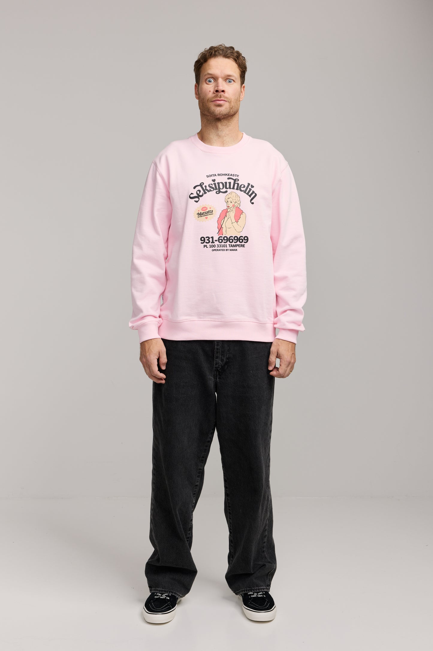 Makia x Kummeli Seksipuhelin sweatshirt - pink