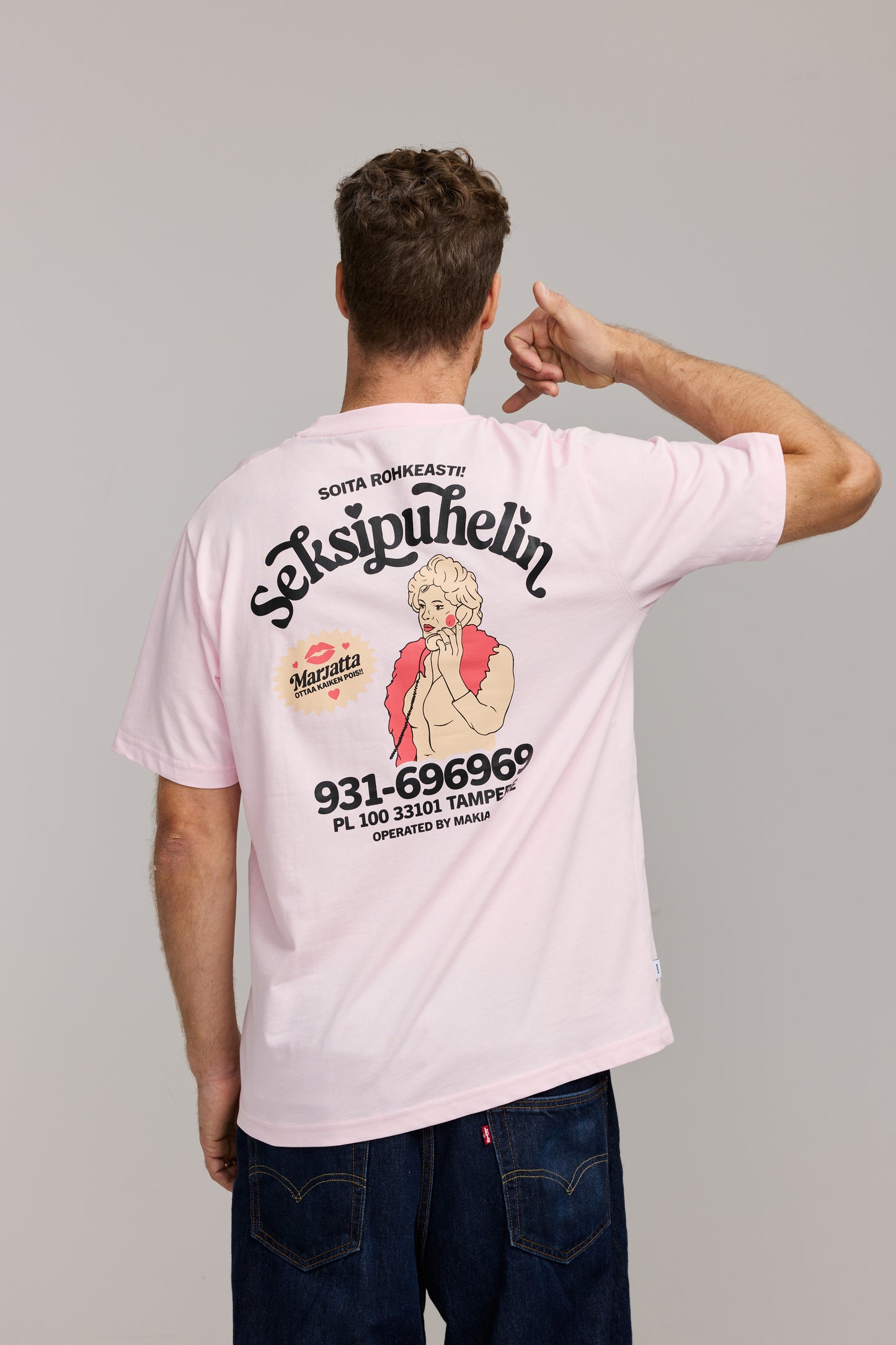 Makia x Kummeli Seksipuhelin t-shirt - pink