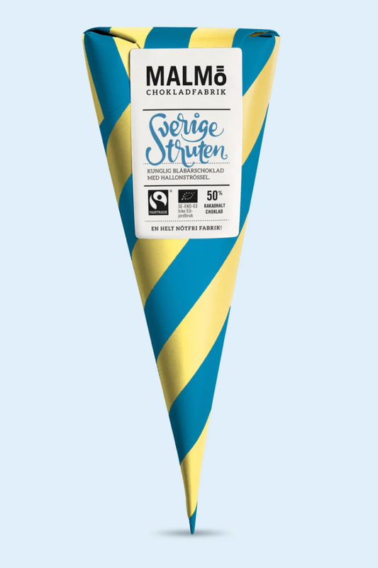 Malmö Chokladfabrik Sverigestruten Hallon & Blåbär suklaatuutti