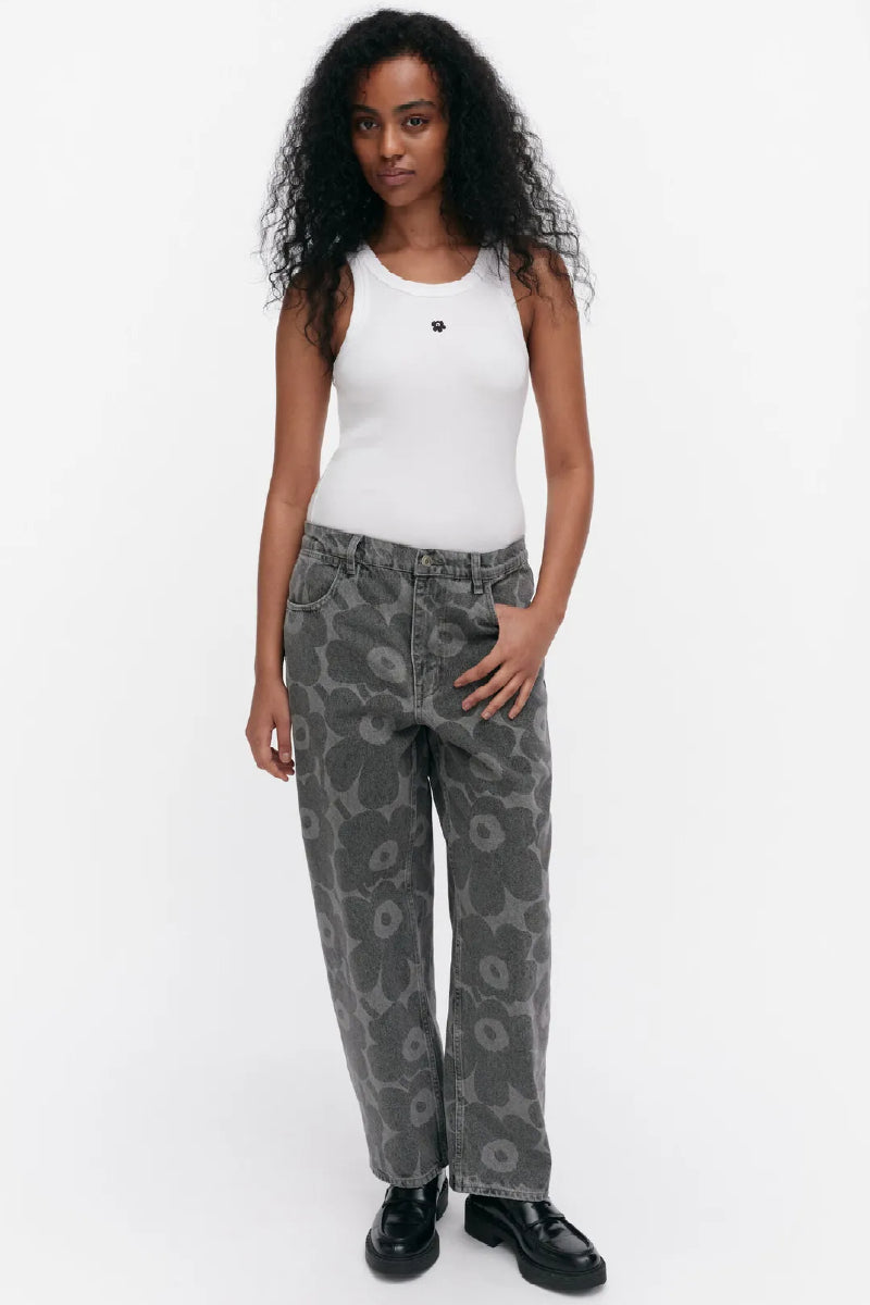 Marimekko Maridenim Barrel Unikko farkut - harmaa