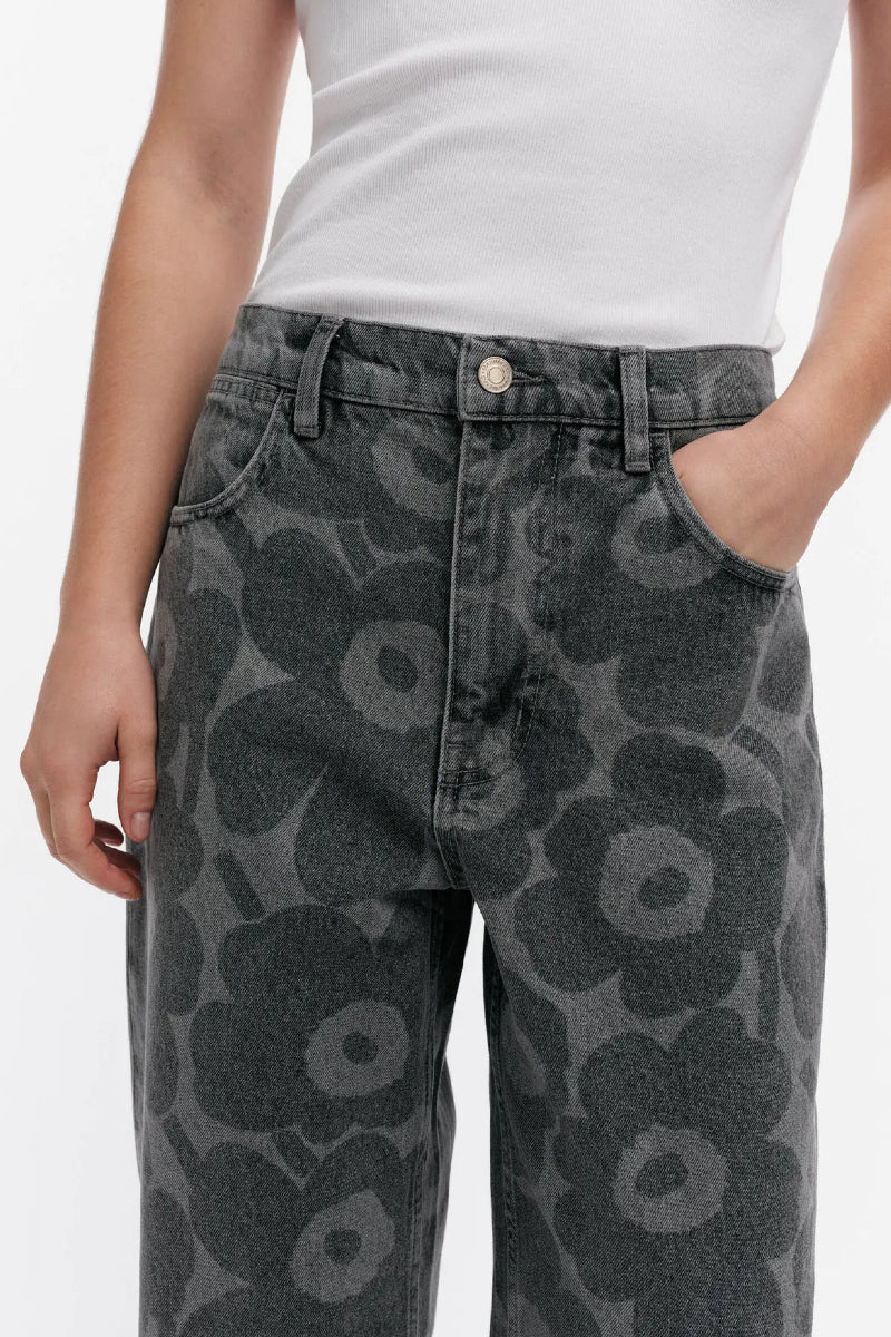 Marimekko Maridenim Barrel Unikko farkut - harmaa