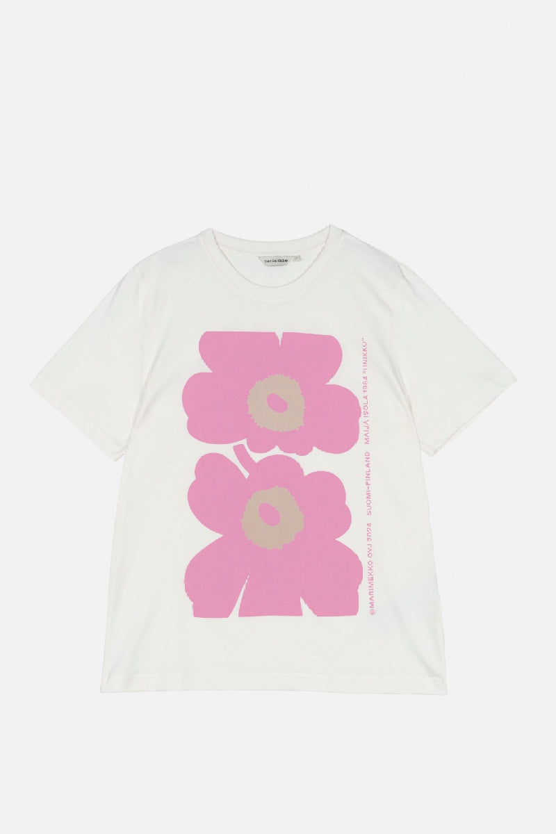 Marimekko Kioski Embla Unikko Placement t-paita - vaaleanpunainen