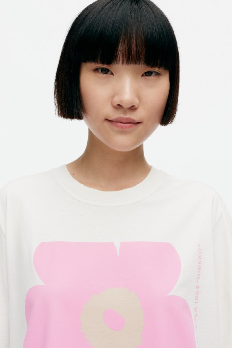 Marimekko Kioski Embla Unikko Placement t-paita - vaaleanpunainen