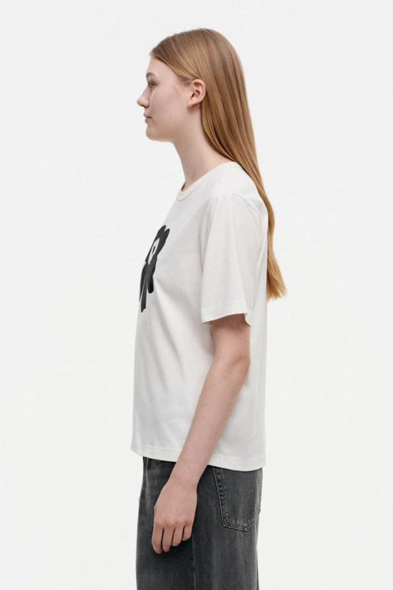 Marimekko Erna Relaxed Unikko Placement t-paita - valkoinen/musta