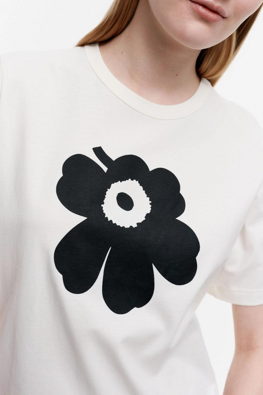 Marimekko Erna Unikko Placement - valkoinen/musta