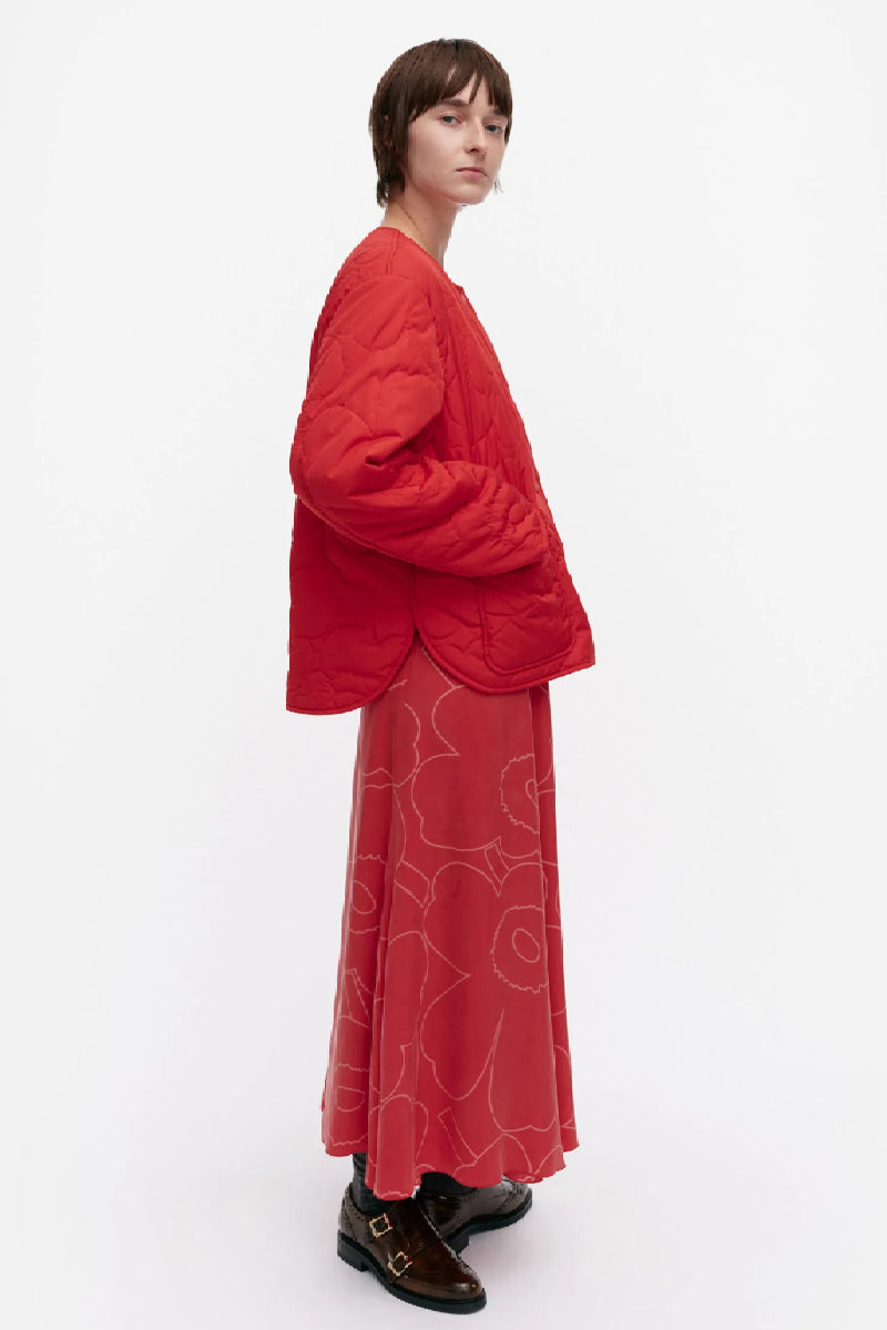 Marimekko Kapseli Piirto Unikko kevyttoppatakki - punainen