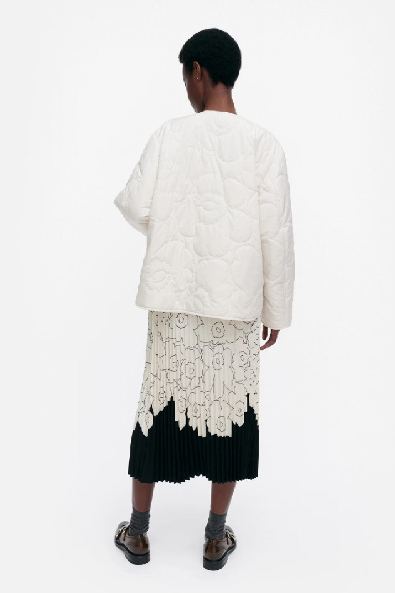 Marimekko Kapseli Piirto Unikko kevyttoppatakki - valkoinen