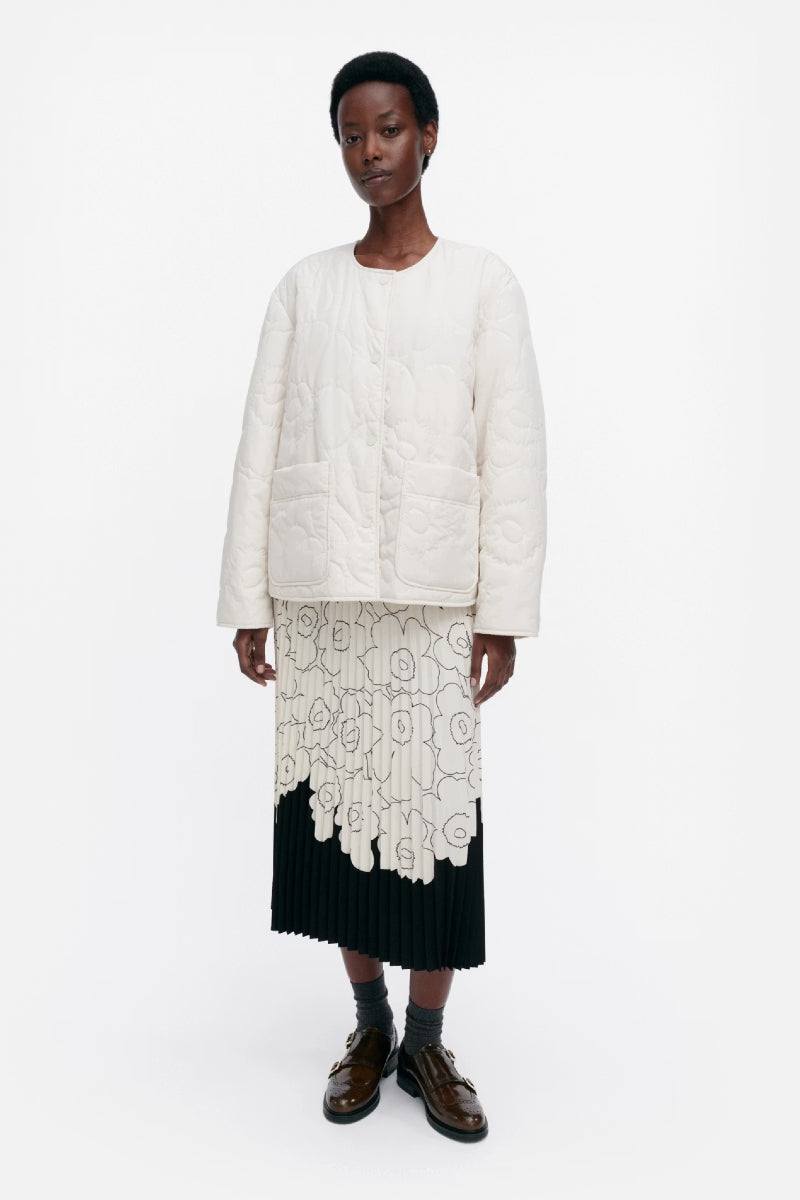 Marimekko Kapseli Piirto Unikko kevyttoppatakki - valkoinen