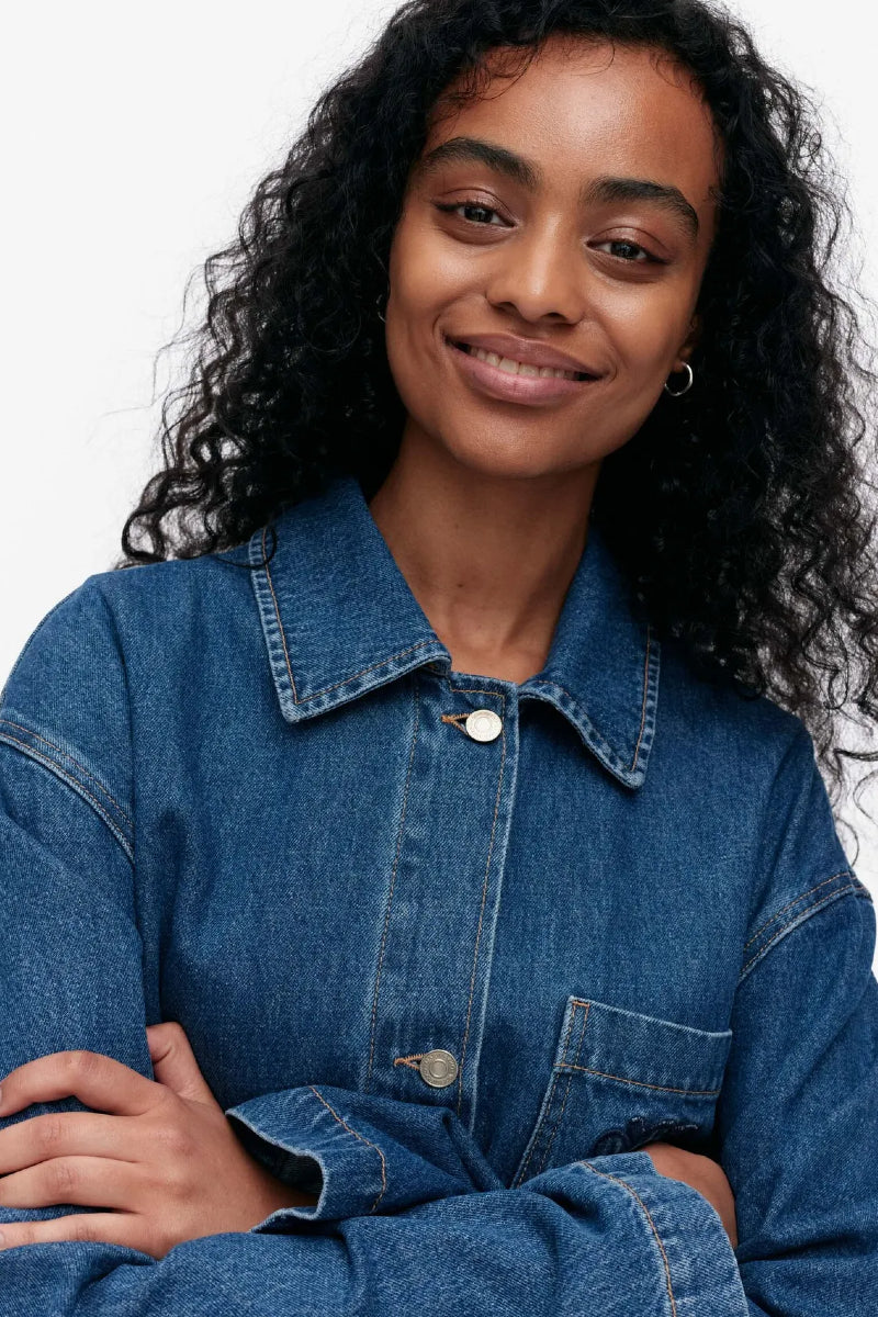 Marimekko Maridenim Poweri Unikko placement farkkutakki