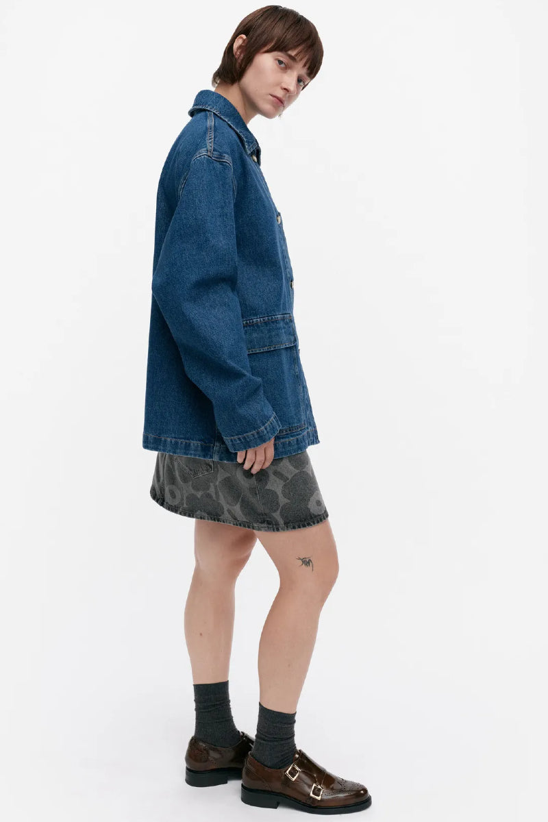 Marimekko Maridenim Poweri Unikko placement farkkutakki