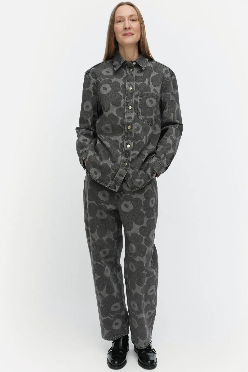 Marimekko Maridenim Vaihe Unikko farkkupaita - harmaa