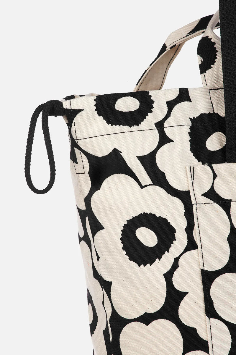 Marimekko Mono City Tote Unikko laukku - musta / luonnonvalkoinen