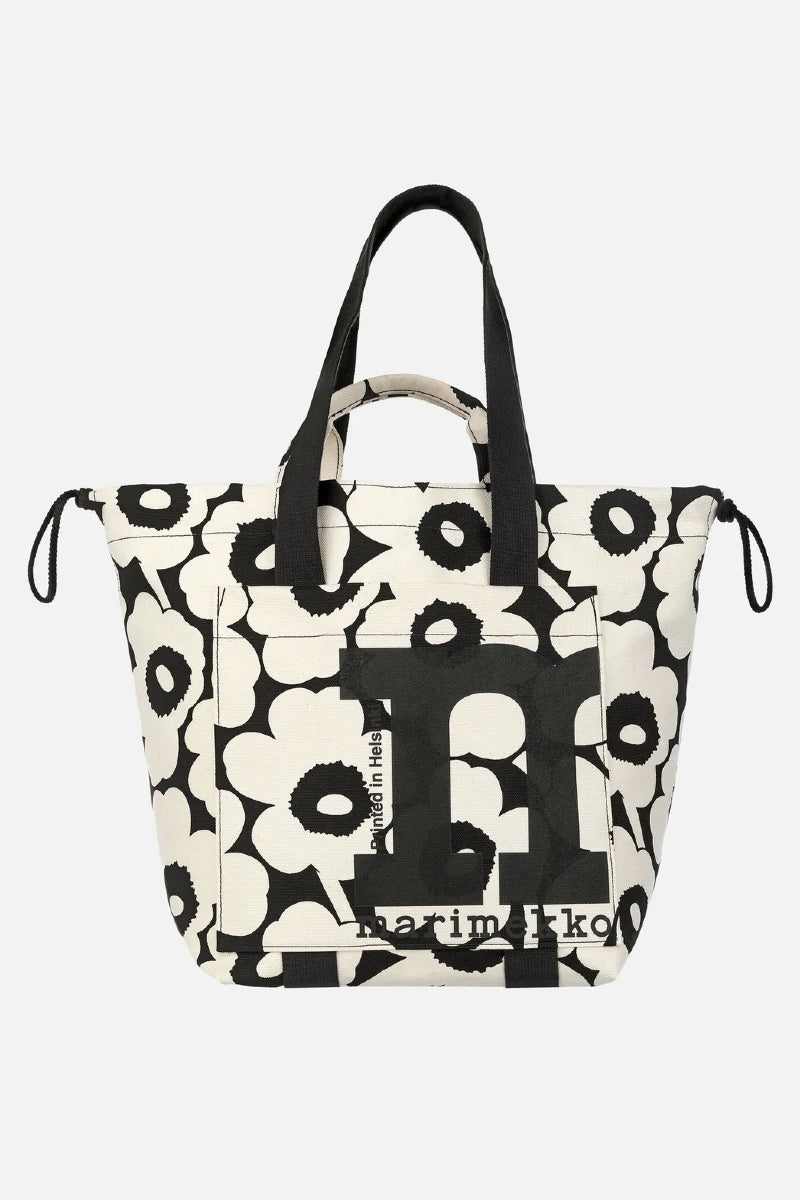 Marimekko Mono City Tote Unikko laukku - musta / luonnonvalkoinen