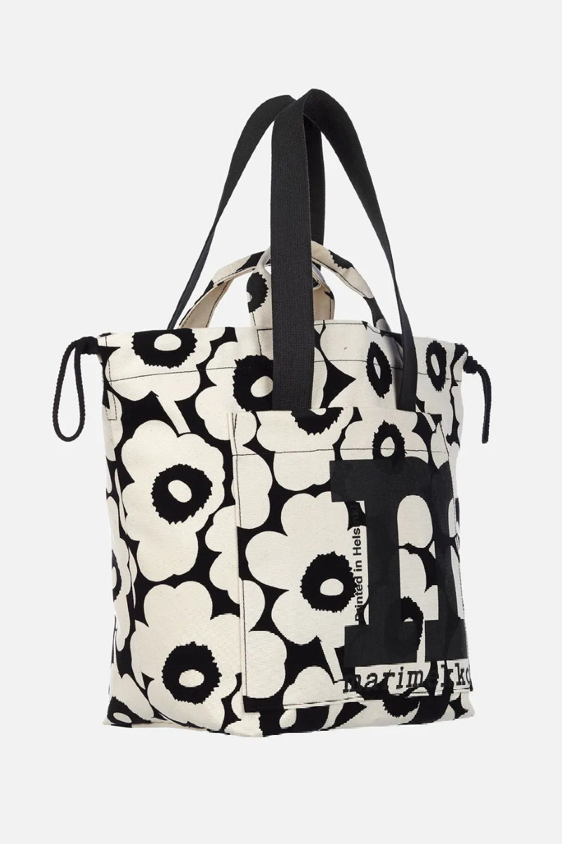 Marimekko Mono City Tote Unikko laukku - musta / luonnonvalkoinen