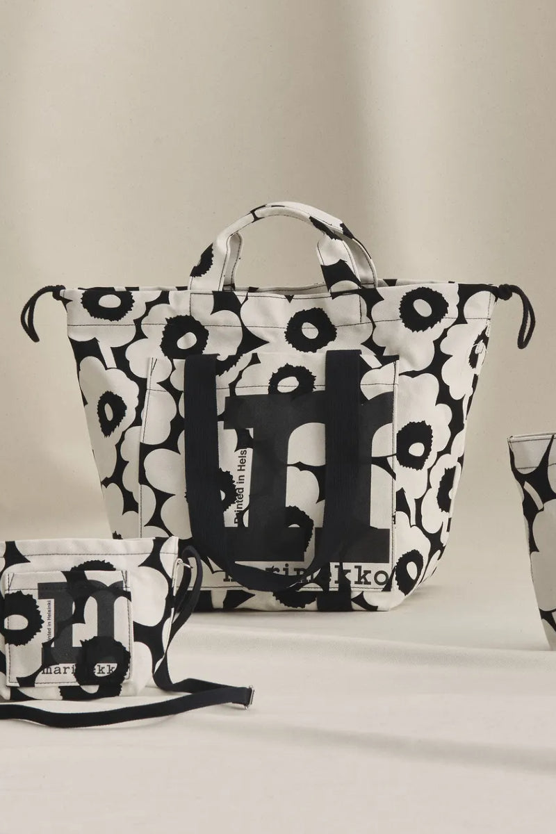 Marimekko Mono City Tote Unikko laukku - musta / luonnonvalkoinen