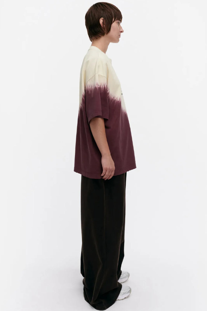 Marimekko Nopeus Vihkiruusu placement t-paita - ruskea / vaaleankeltainen