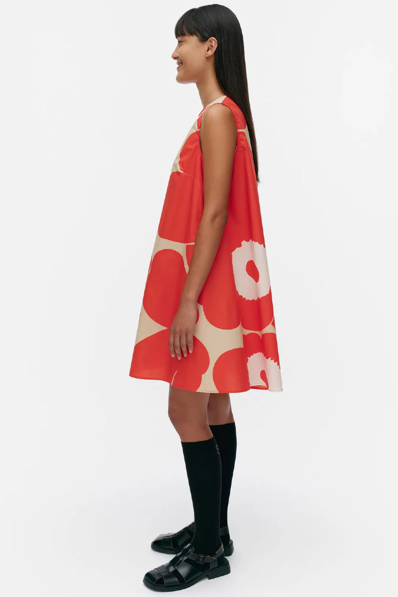 Marimekko Palatsi Unikko mekko - punainen / beige