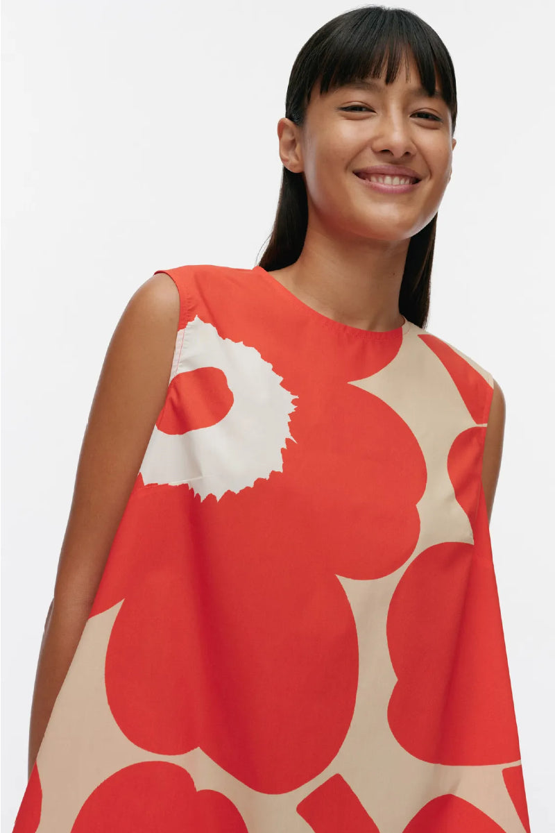 Marimekko Palatsi Unikko mekko - punainen / beige