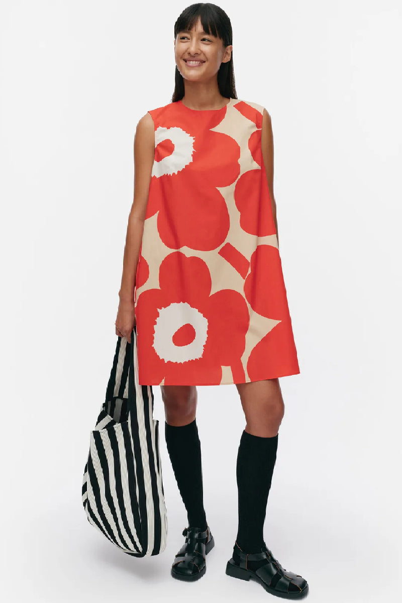 Marimekko Palatsi Unikko mekko - punainen / beige