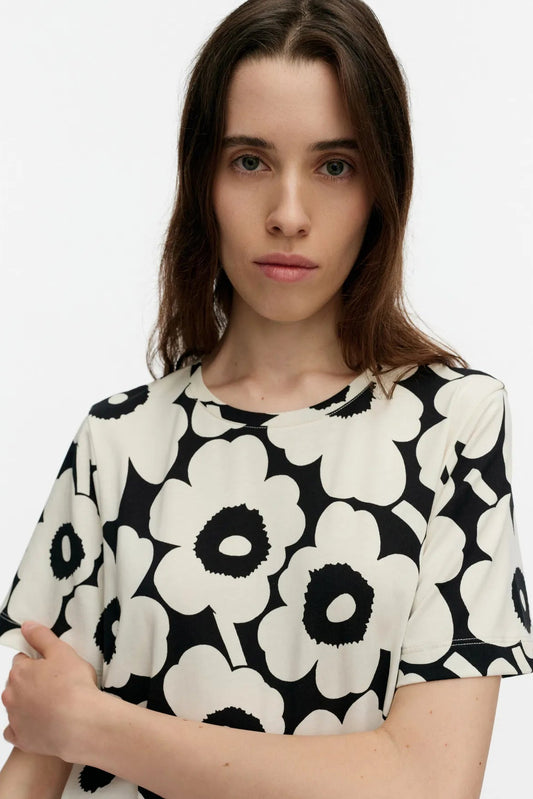 Marimekko Pisteinen Unikko mekko - musta / valkoinen