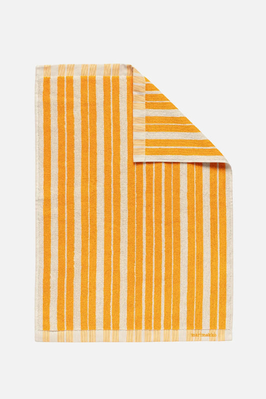 Marimekko Raide käsipyyhe 50x70cm - keltainen / kerma