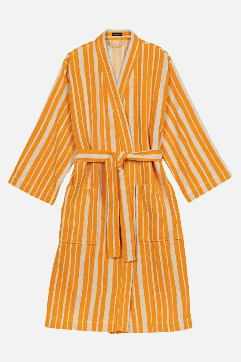 Marimekko Raide Kylpytakki - keltainen / kerma