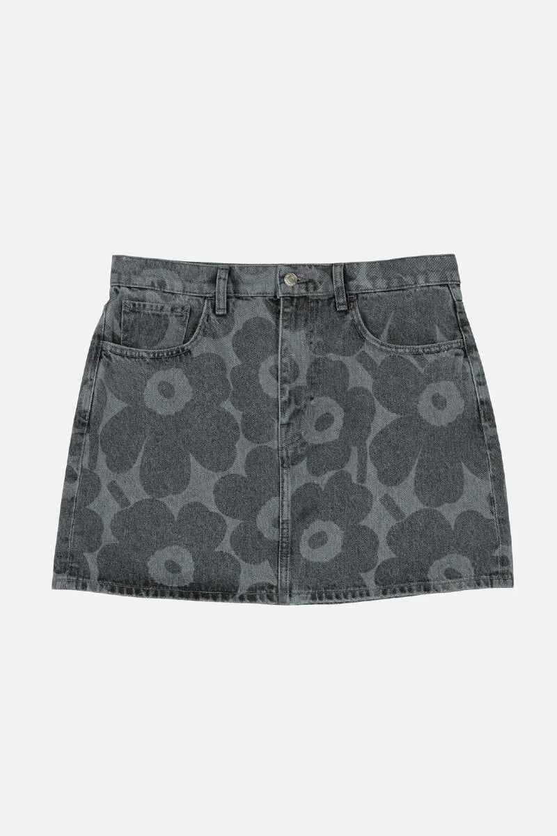 Marimekko Maridenim Ruudut Unikko hame - harmaa