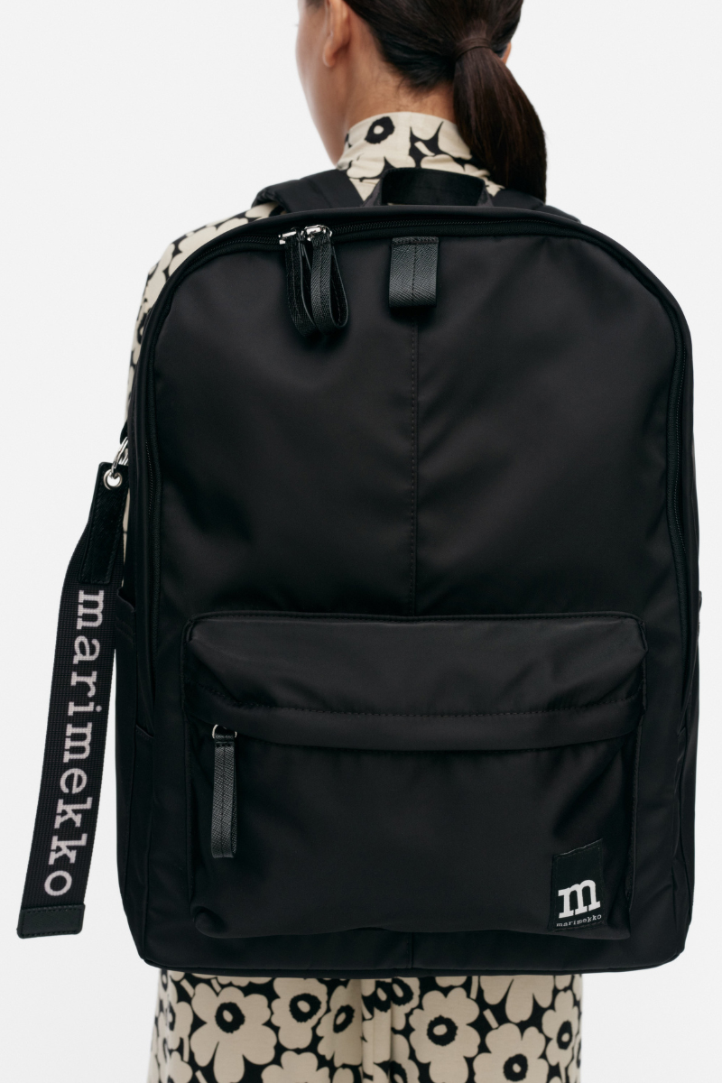 Zip top Backpack Solid reppu - musta